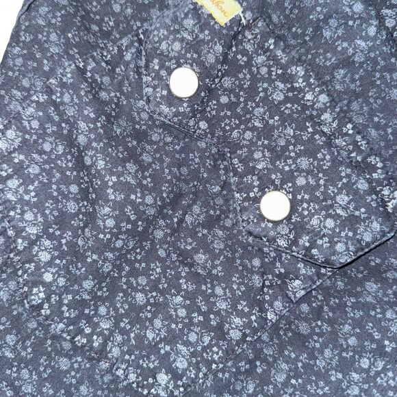 Larry Mahan Western Pearl Snap Shirt Mens L Black Floral Cowboy Rodeo Vintage - Picture 12 of 14